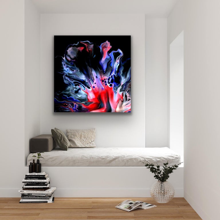 Modern Black Wall Art, Contemporary Large Indoor Outdoor Print, Artist Signed For Sale 3