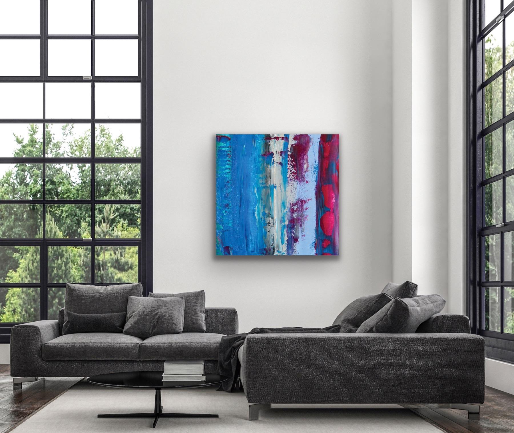 Modern Painting, Contemporary Wall Art, Indoor Outdoor Decor, Print on Metal - Gray Abstract Print by Celeste Reiter