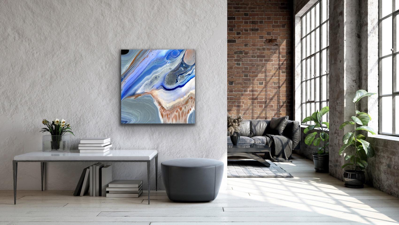 Modern Wall Art, Geode Inspired Giclee Print, Limited Edition Signed by Artist - Gray Abstract Print by Celeste Reiter