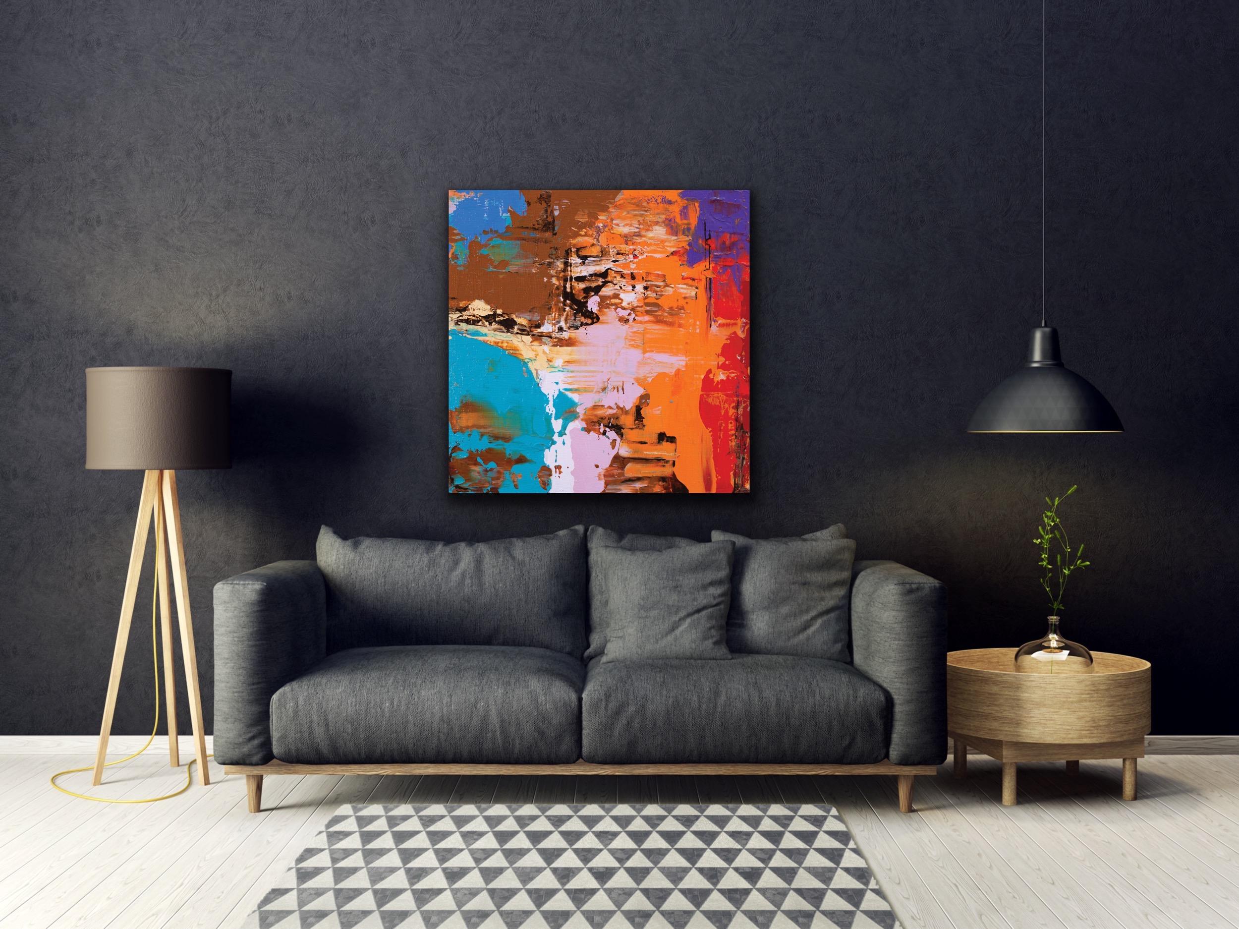 This modern abstract print on lightweight metal composite and is suitable for indoor or outdoor decor. This is a limited edition print of Celeste Reiter's original painting, is signed by the artist. 

-Artist: Celeste Reiter
-Limited Edition -