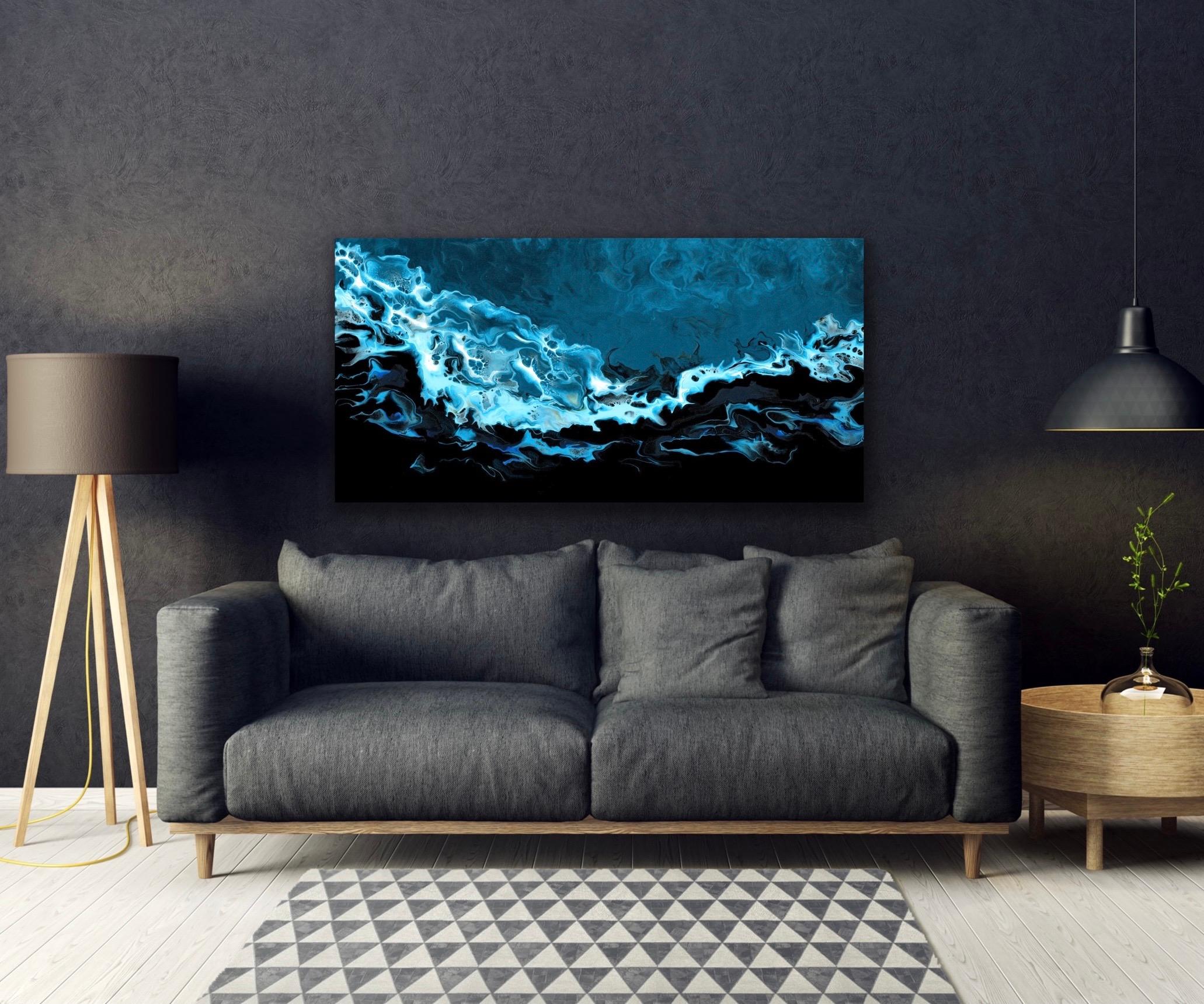 Contemporary Modern Abstract Ocean Wave Inspired, LE Giclee Signed by artist. - Print by Celeste Reiter