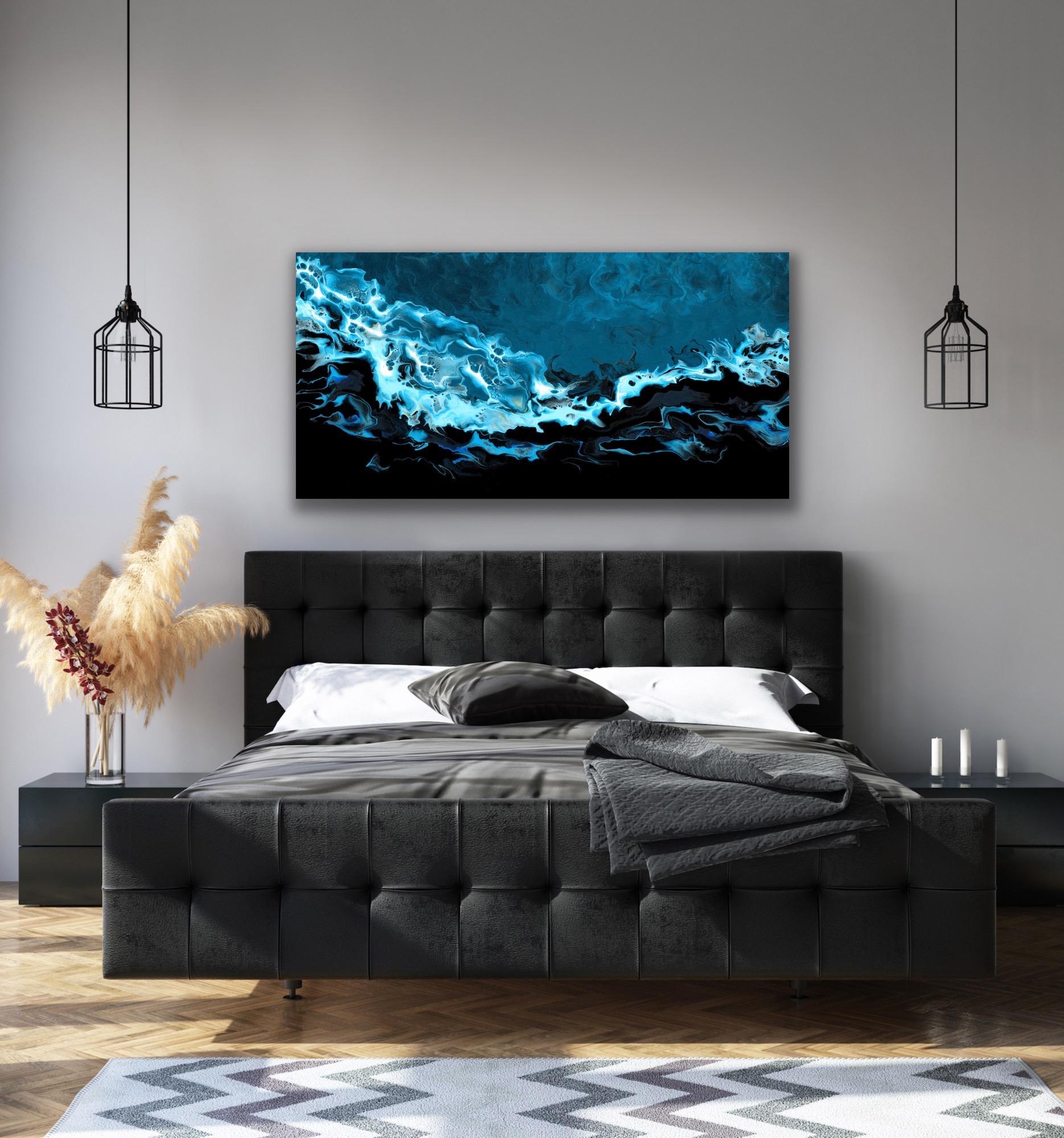 Contemporary Modern Abstract Ocean Wave Inspired, LE Giclee Signed by artist. For Sale 1
