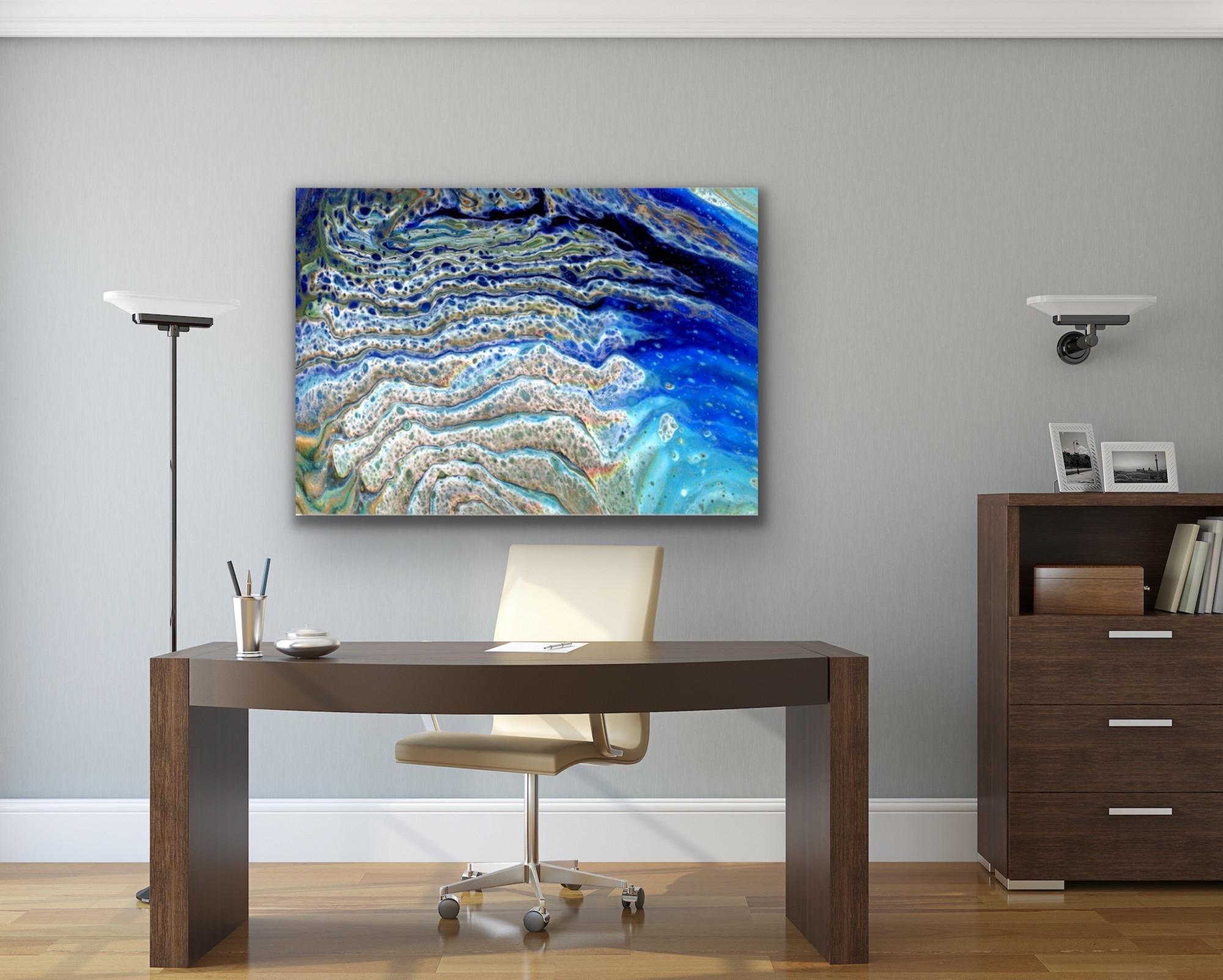 Large Contemporary Abstract, Ocean Waves Inspired, Signed Limited Edition Giclee 1