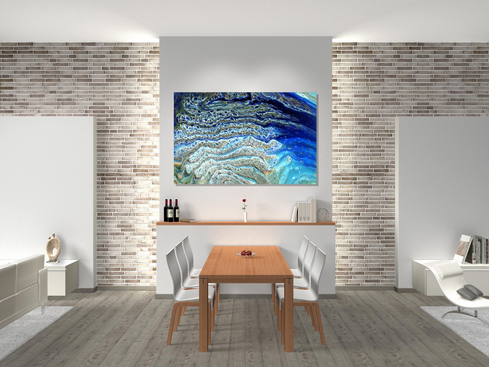Large Contemporary Abstract, Ocean Waves Inspired, Signed Limited Edition Giclee 4