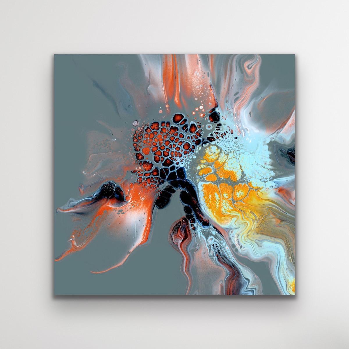 This contemporary colorful abstract giclee of Celeste's original painting is printed on a lightweight metal composite and comes signed by the hand-artist, ready to hang. 

-Title: Eureka
-Artist: "Cessy" Celeste Reiter
LIMITED EDITION; #2 of