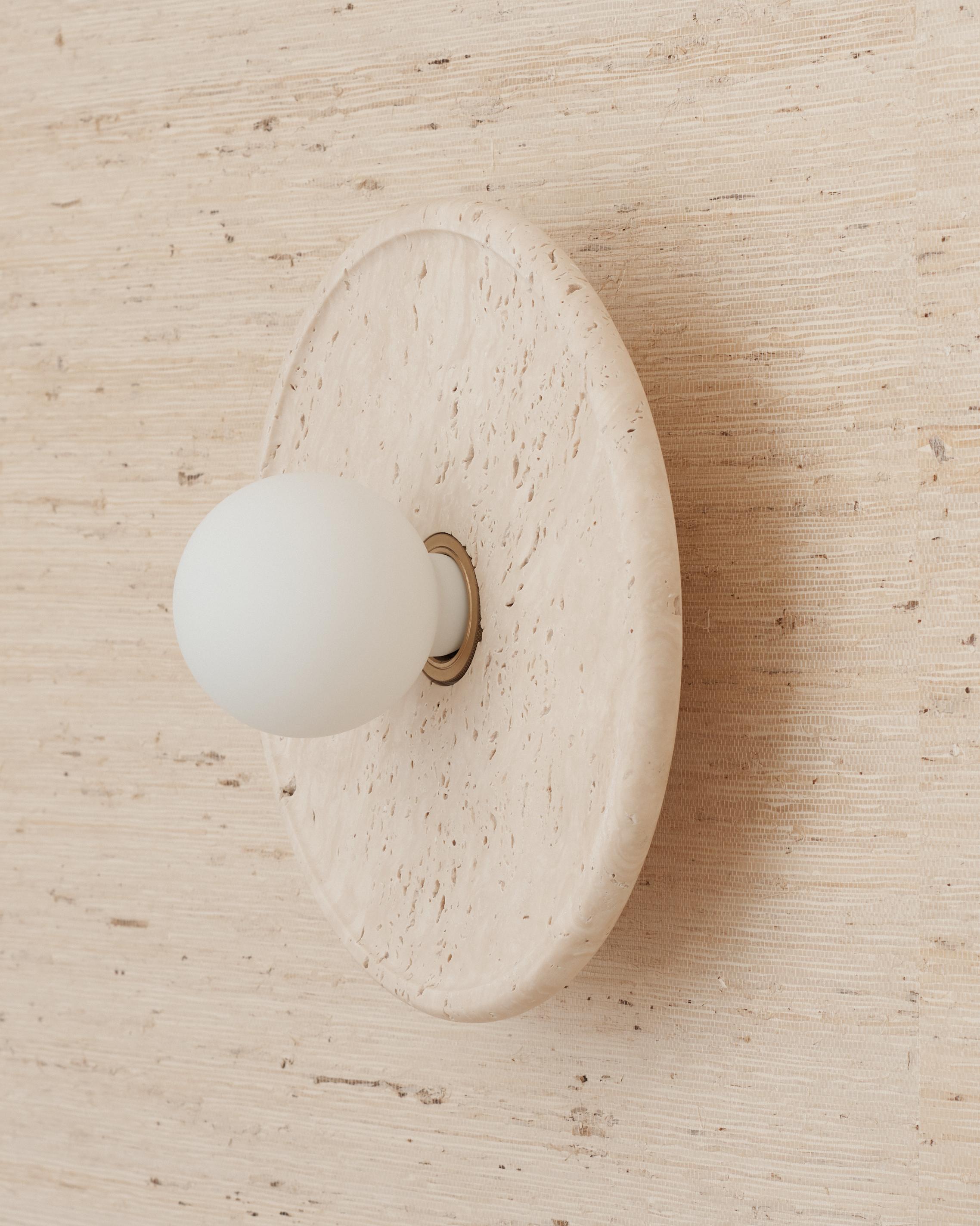 Australian Celeste Wall Sconce Travertine by Daniel Boddam For Sale