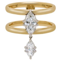 Anello Celestia con doppia goccia di diamanti