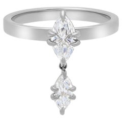 Anello Celestia con doppia goccia di diamanti