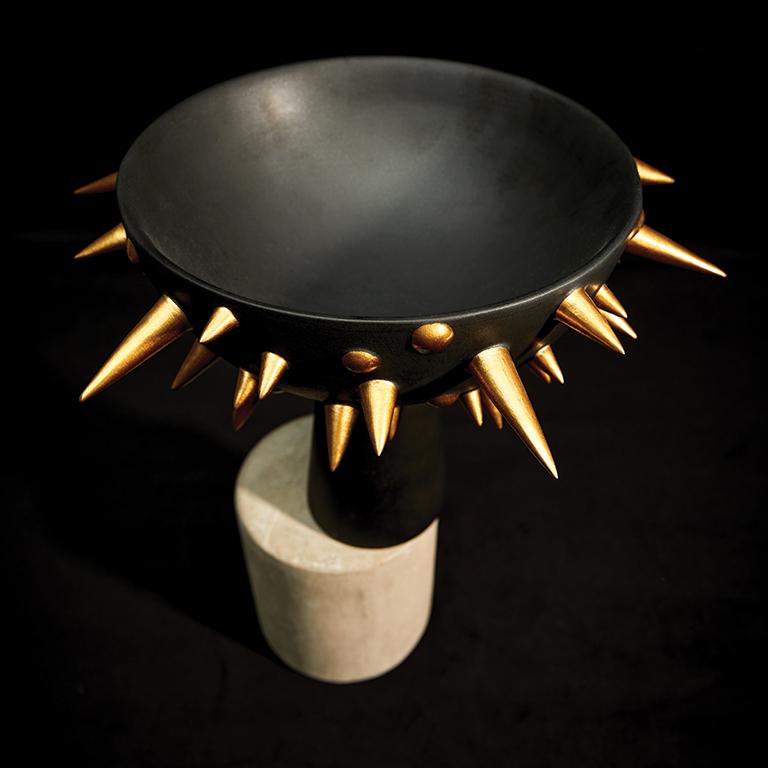 Contemporary Celestial Bowl on Stand For Sale
