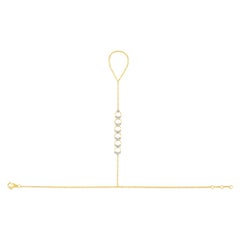 Chaîne à main en or jaune 14 carats (ou 18 carats sur demande), cercles célestes, 19 diamants