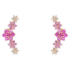 Celestial Cluster 14K (oder 18k auf Anfrage) Gelbgold Diamant-Ohrstecker