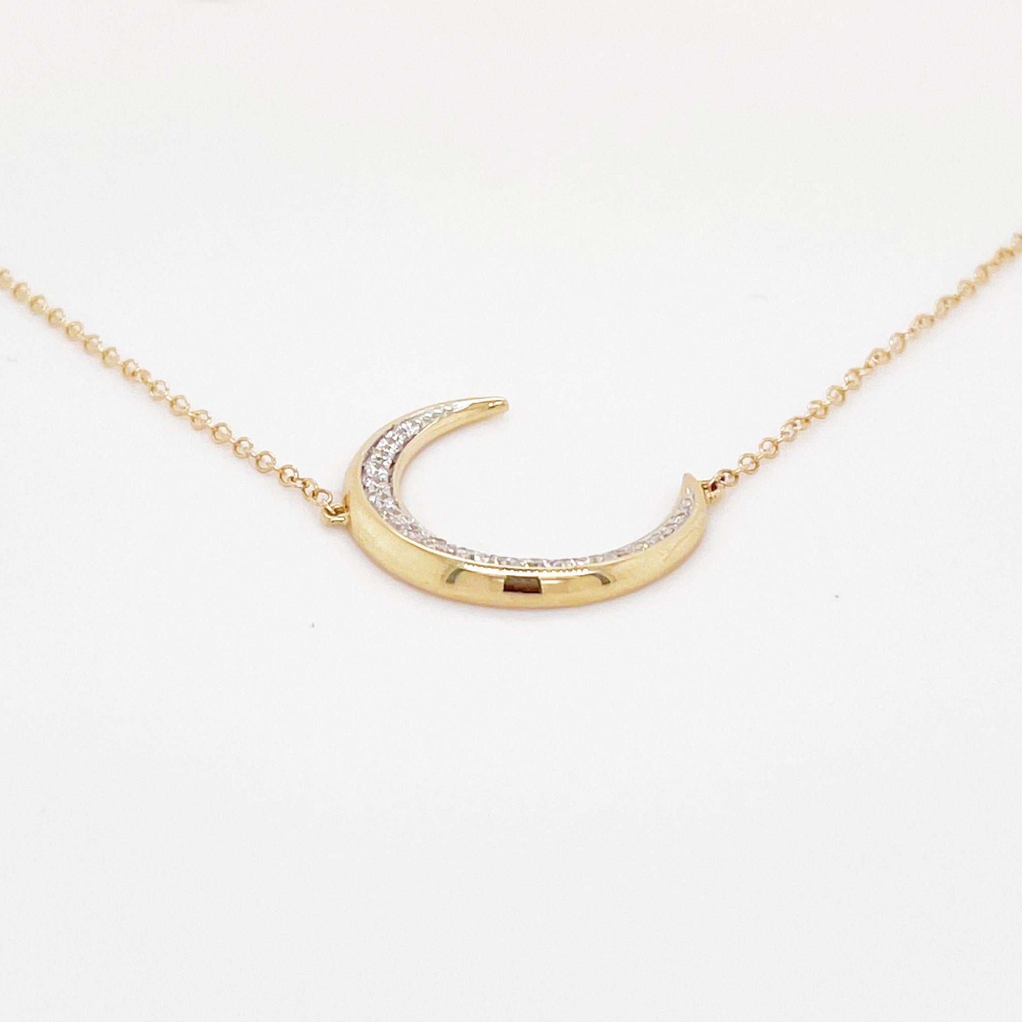 This diamond crescent moon necklace will keep your stars all in alignment! The gorgeous details in the celestial moon design is perfect for someone that loves details. The details for this beautiful necklace are listed below:
Metal Quality: 14K