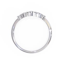 Bague couronne céleste avec diamants naturels en or blanc 14KT