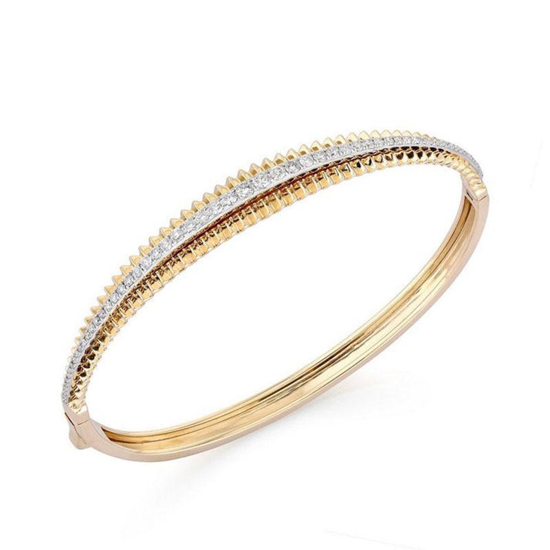 Moderne Bracelet en or 14K avec diamant céleste en vente