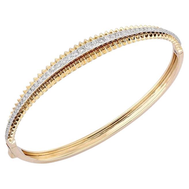 Bracelet en or 14K avec diamant céleste