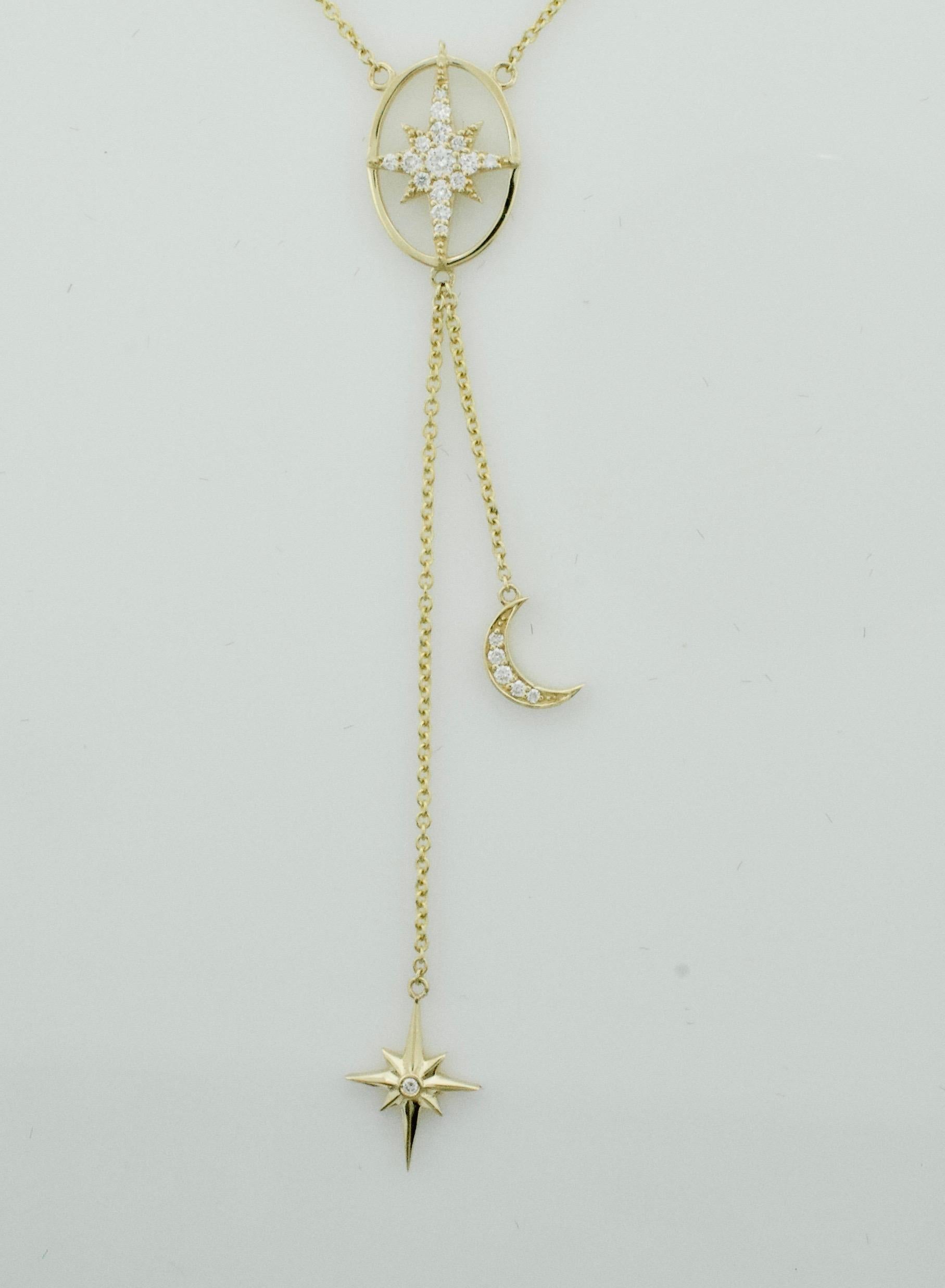 Modern Celestial Diamond Necklace 