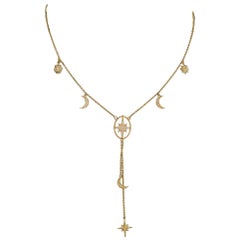 Celestial Diamond Necklace "The Moon, The Stars and The Sun" in Yellow Gold