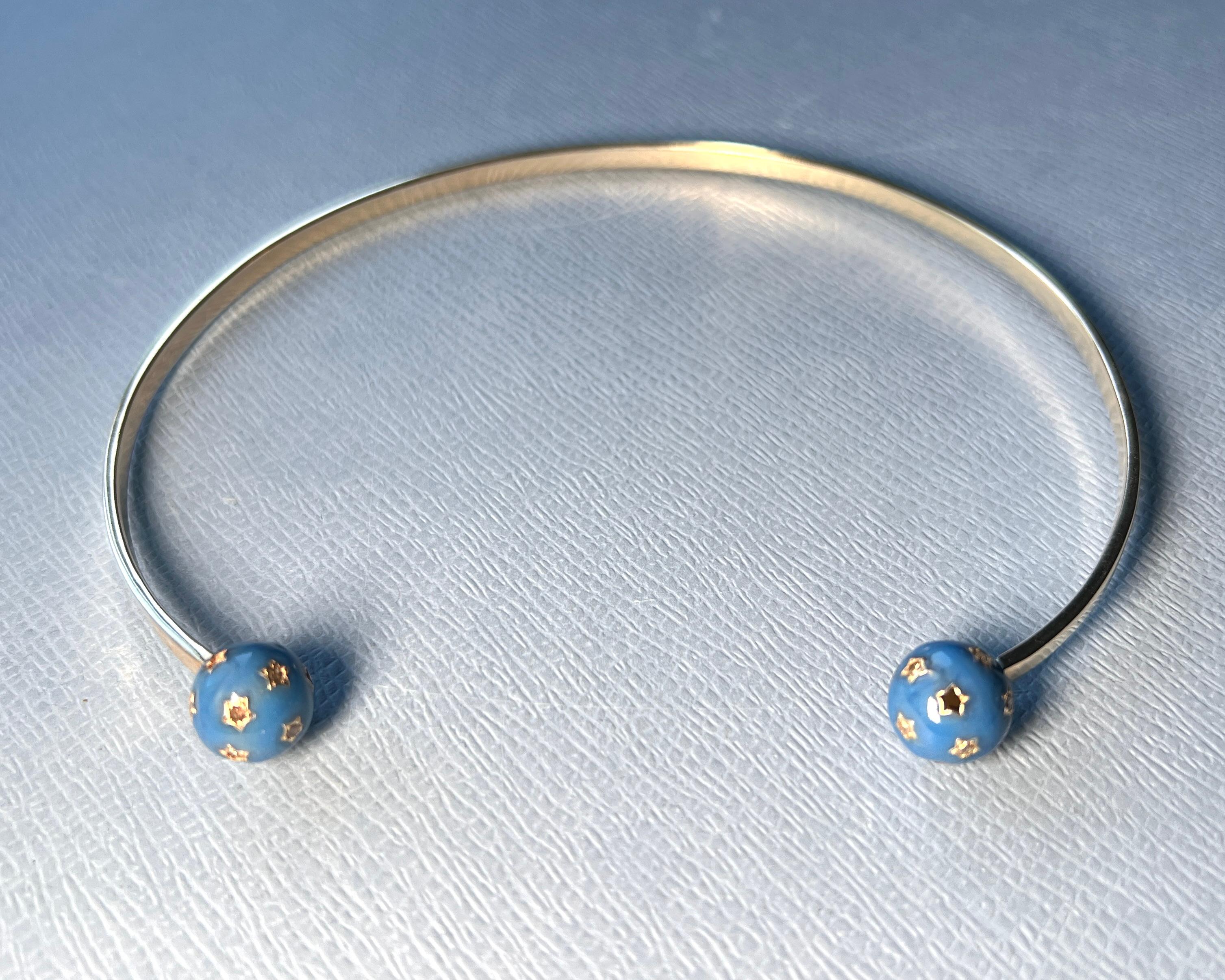 Collar Orbe Celeste Diamante Esmalte J DAUPHIN en venta 4