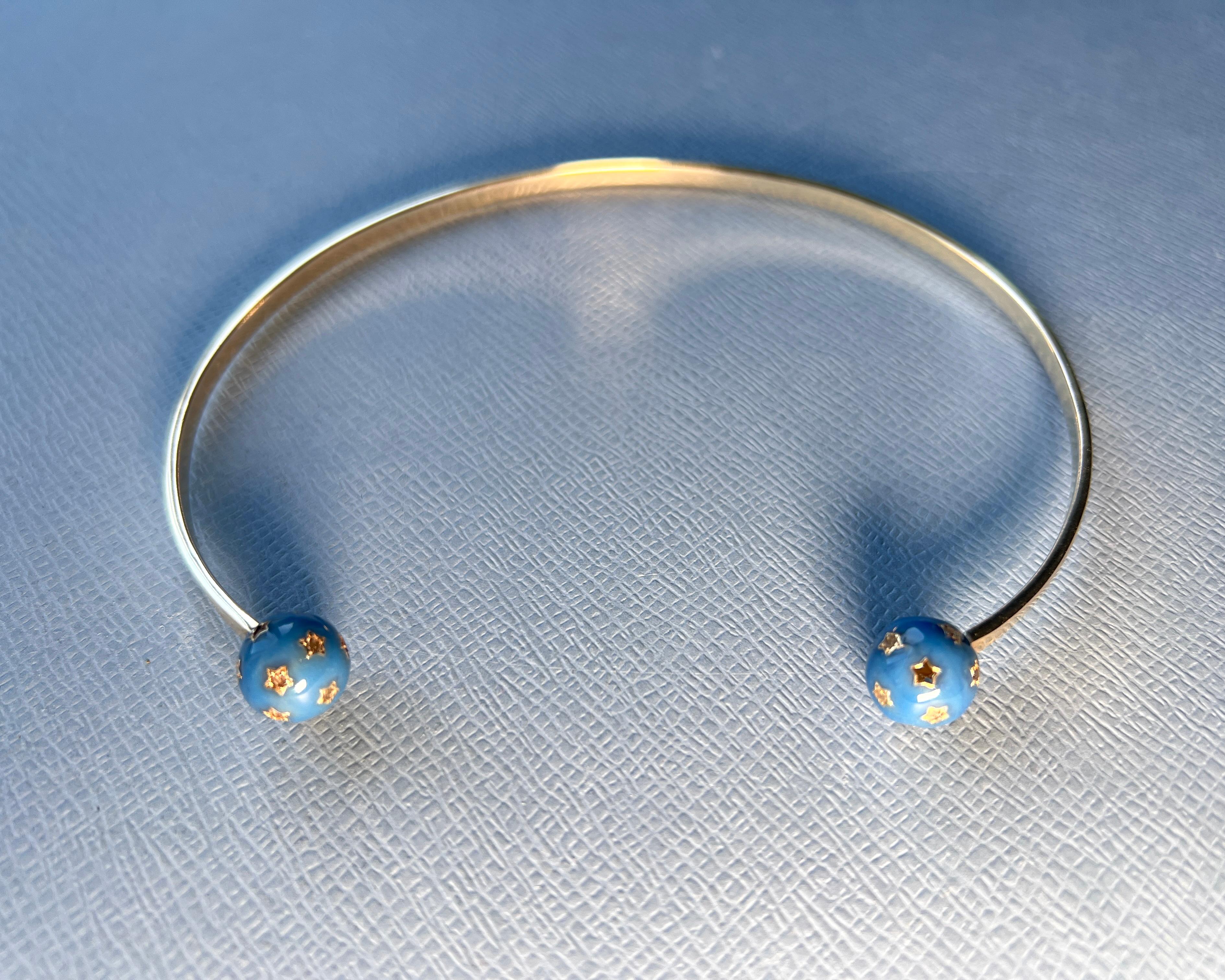 Collar Orbe Celeste Diamante Esmalte J DAUPHIN en venta 6