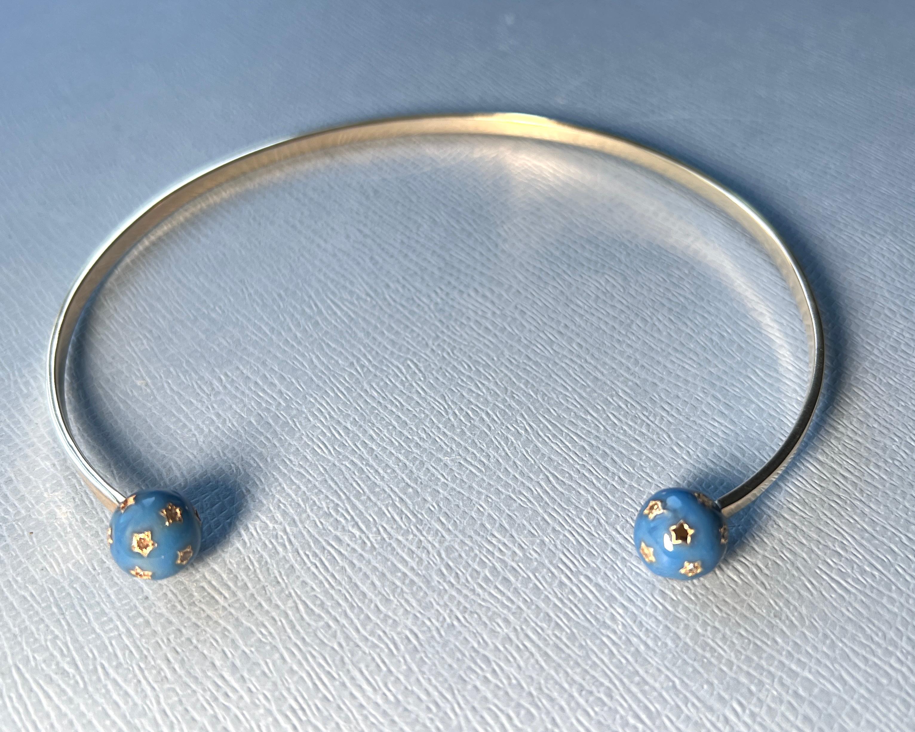 Collar Orbe Celeste Diamante Esmalte J DAUPHIN en venta 7