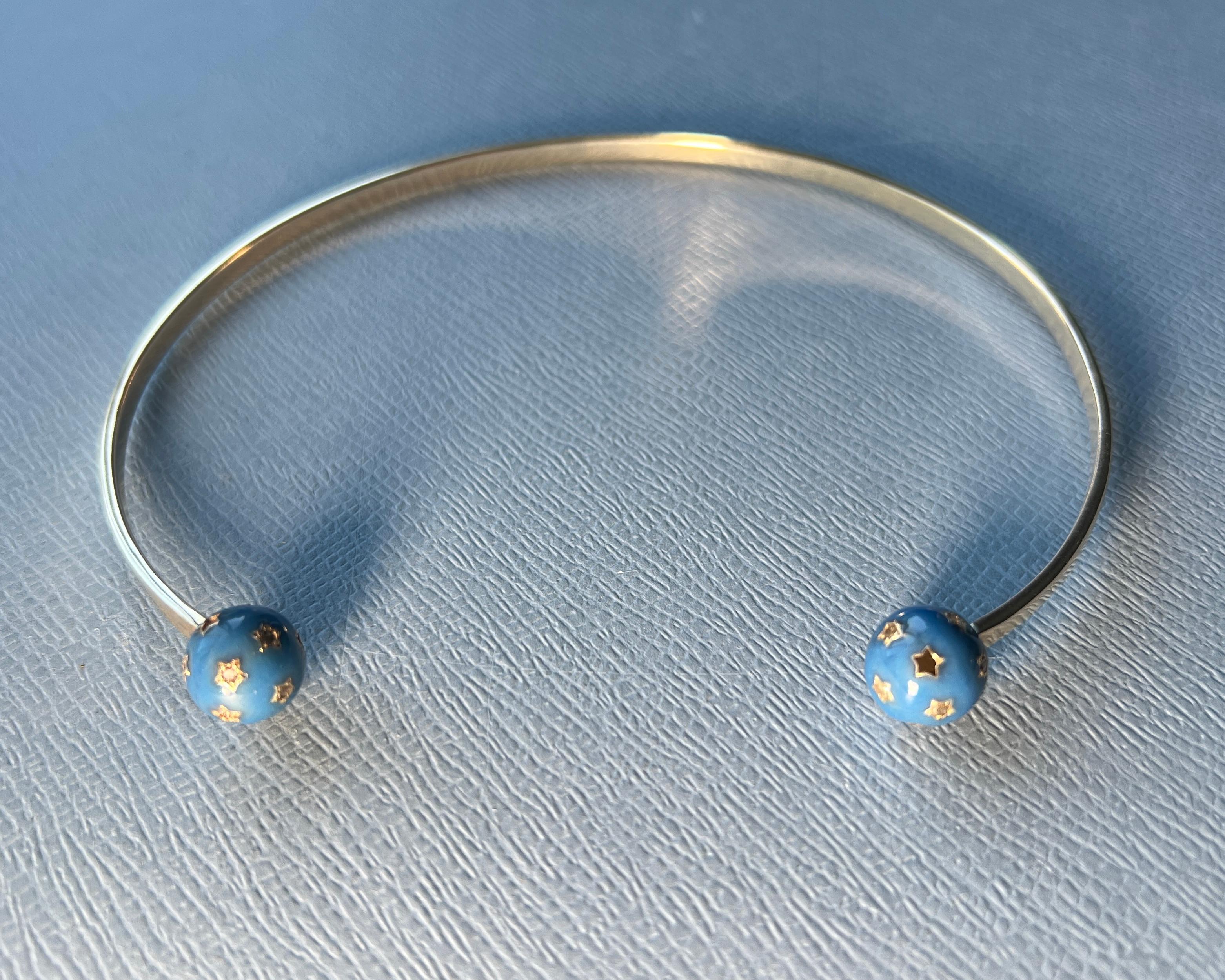 Collar Orbe Celeste Diamante Esmalte J DAUPHIN en venta 8