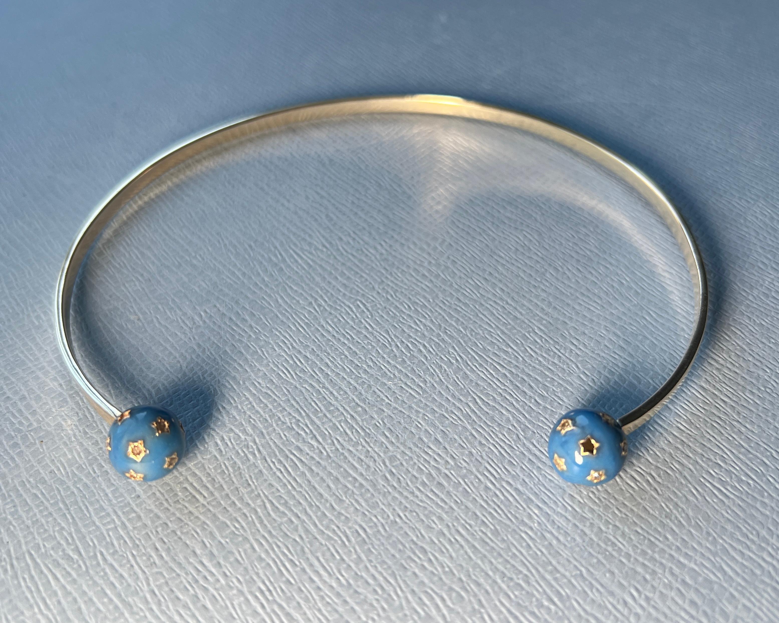 Collar Orbe Celeste Diamante Esmalte J DAUPHIN en venta 9