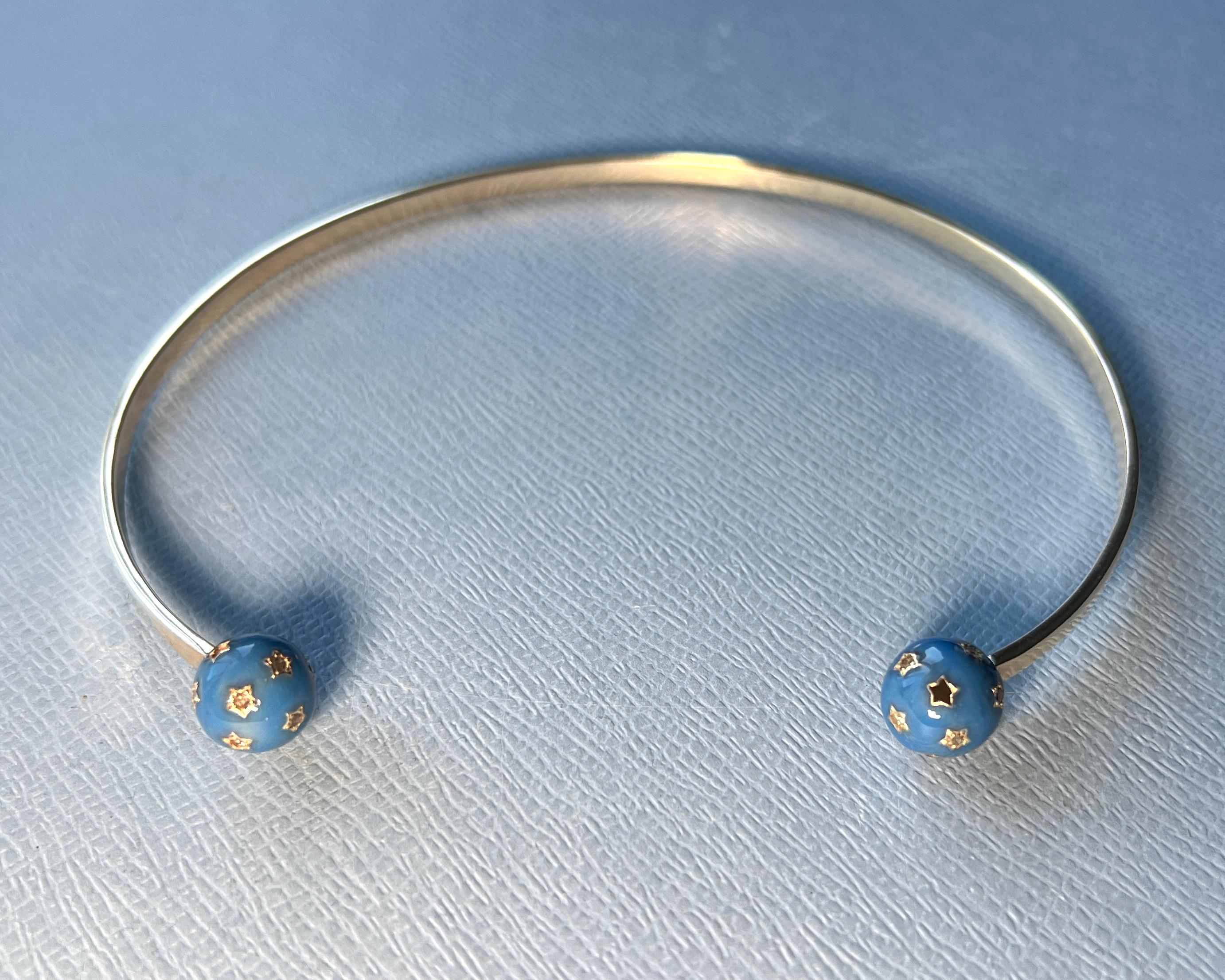 Collar Orbe Celeste Diamante Esmalte J DAUPHIN Victoriano en venta