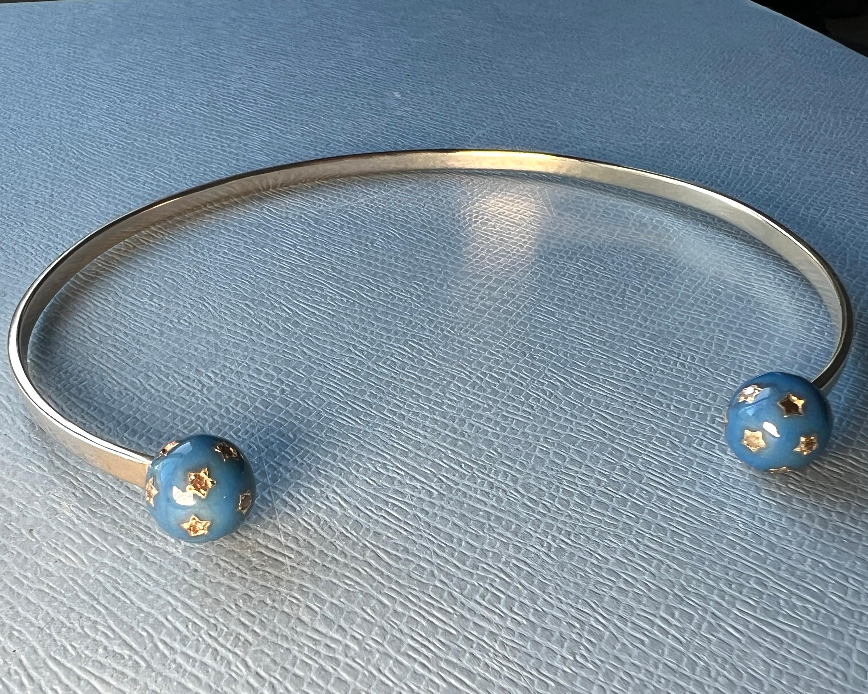 Collar Orbe Celeste Diamante Esmalte J DAUPHIN en venta 13