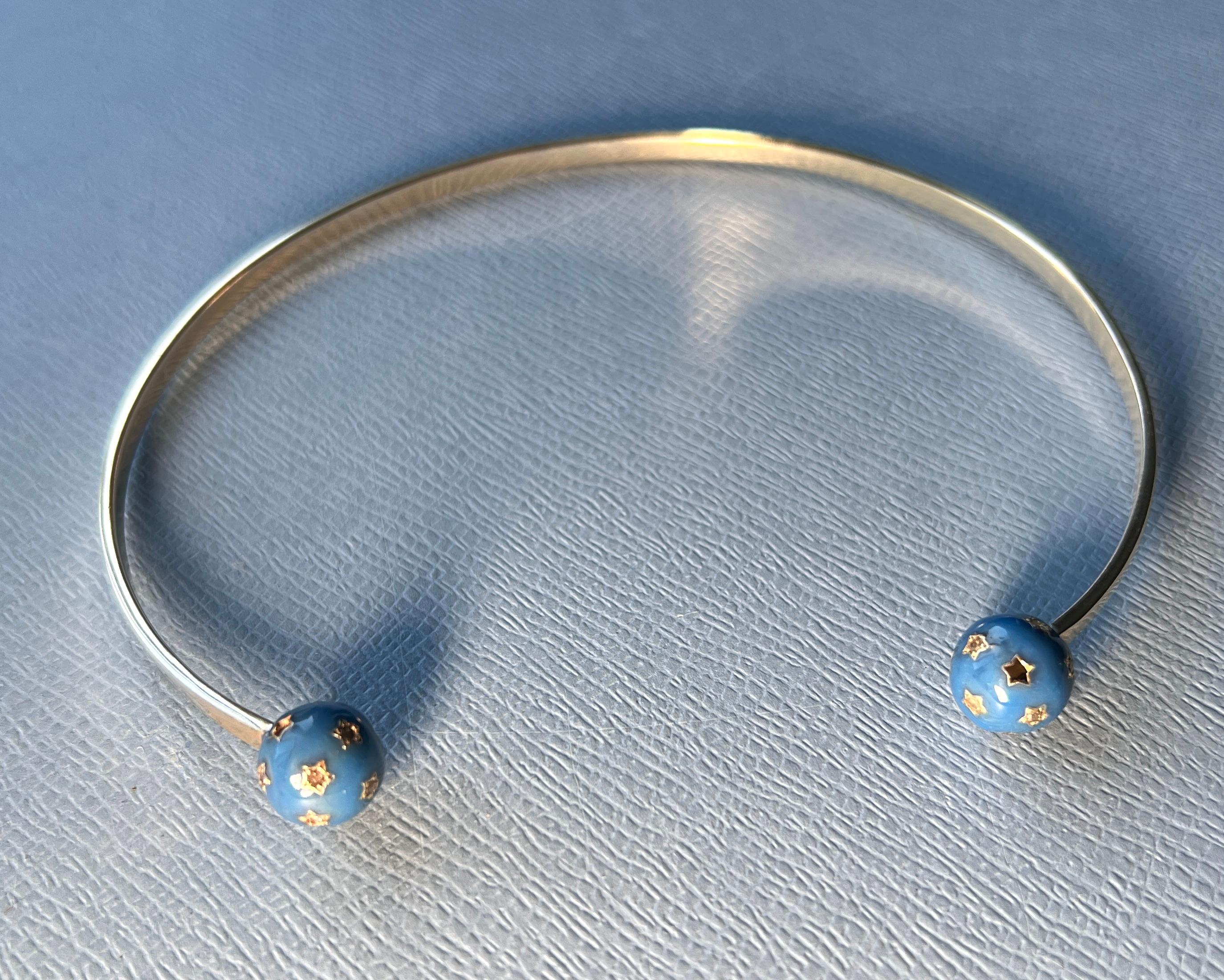 Collar Orbe Celeste Diamante Esmalte J DAUPHIN Corte único en venta