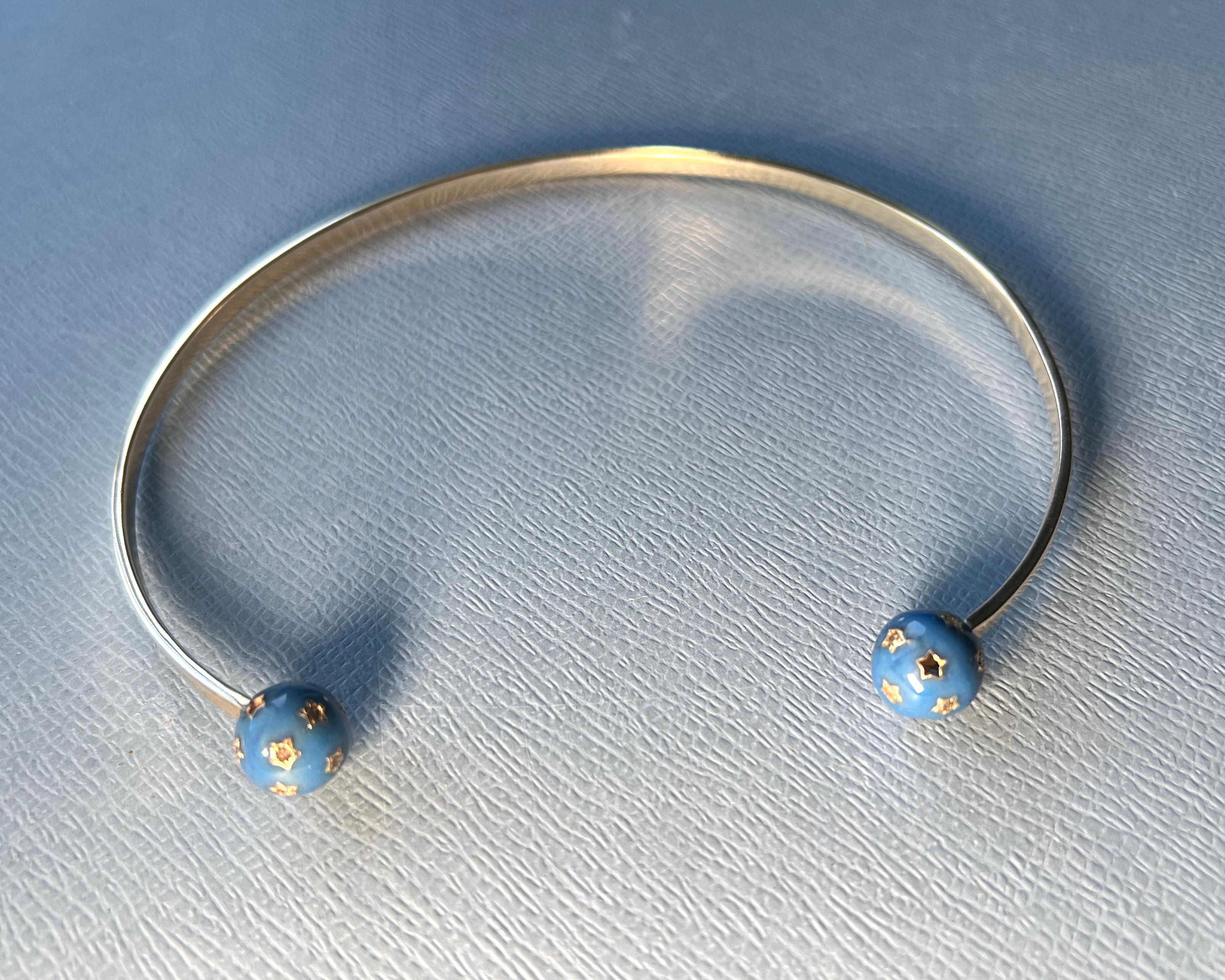 Collar Orbe Celeste Diamante Esmalte J DAUPHIN en Nuevo estado para la venta en Los Angeles, CA
