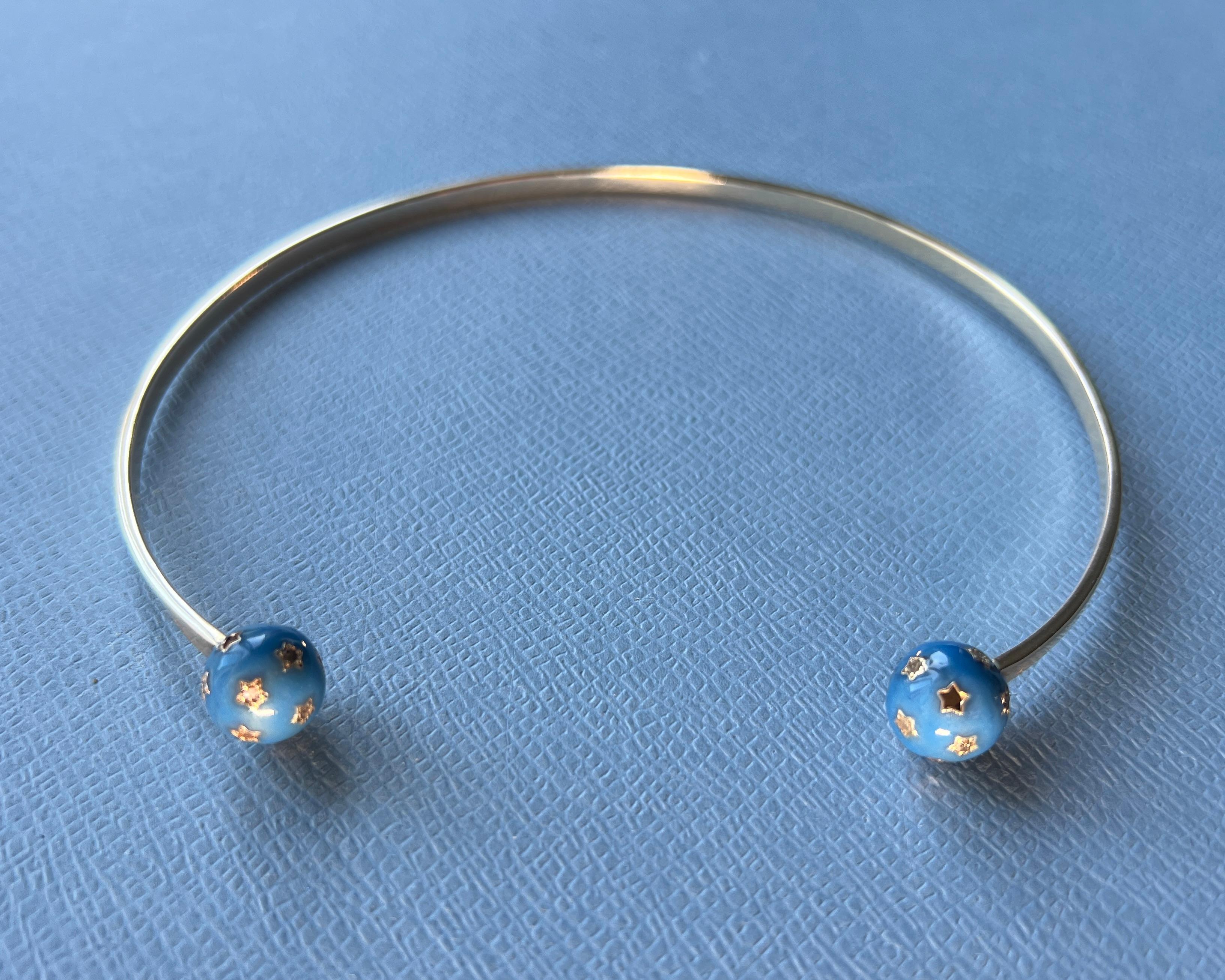 Collar Orbe Celeste Diamante Esmalte J DAUPHIN en venta 1