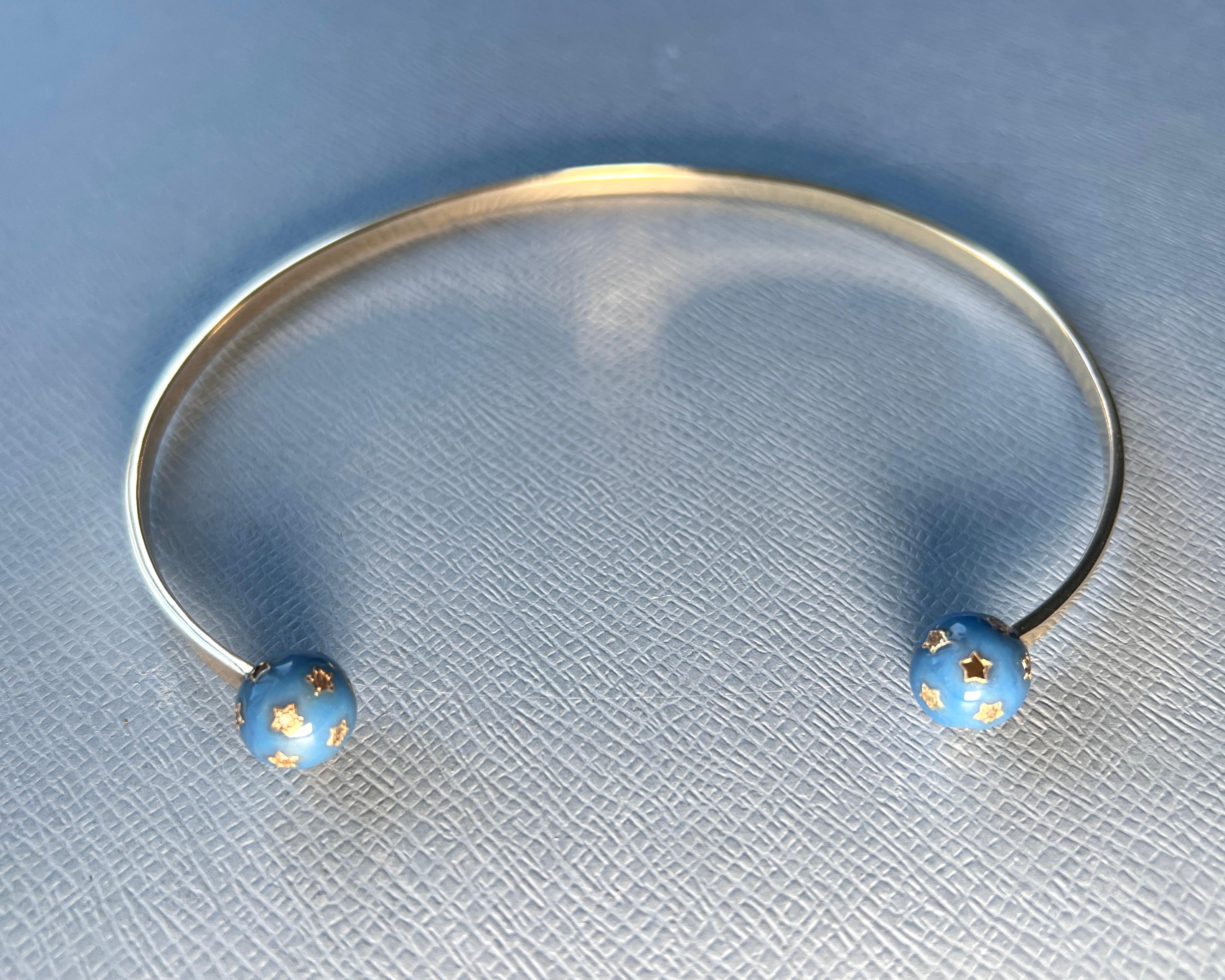 Collar Orbe Celeste Diamante Esmalte J DAUPHIN en venta 2