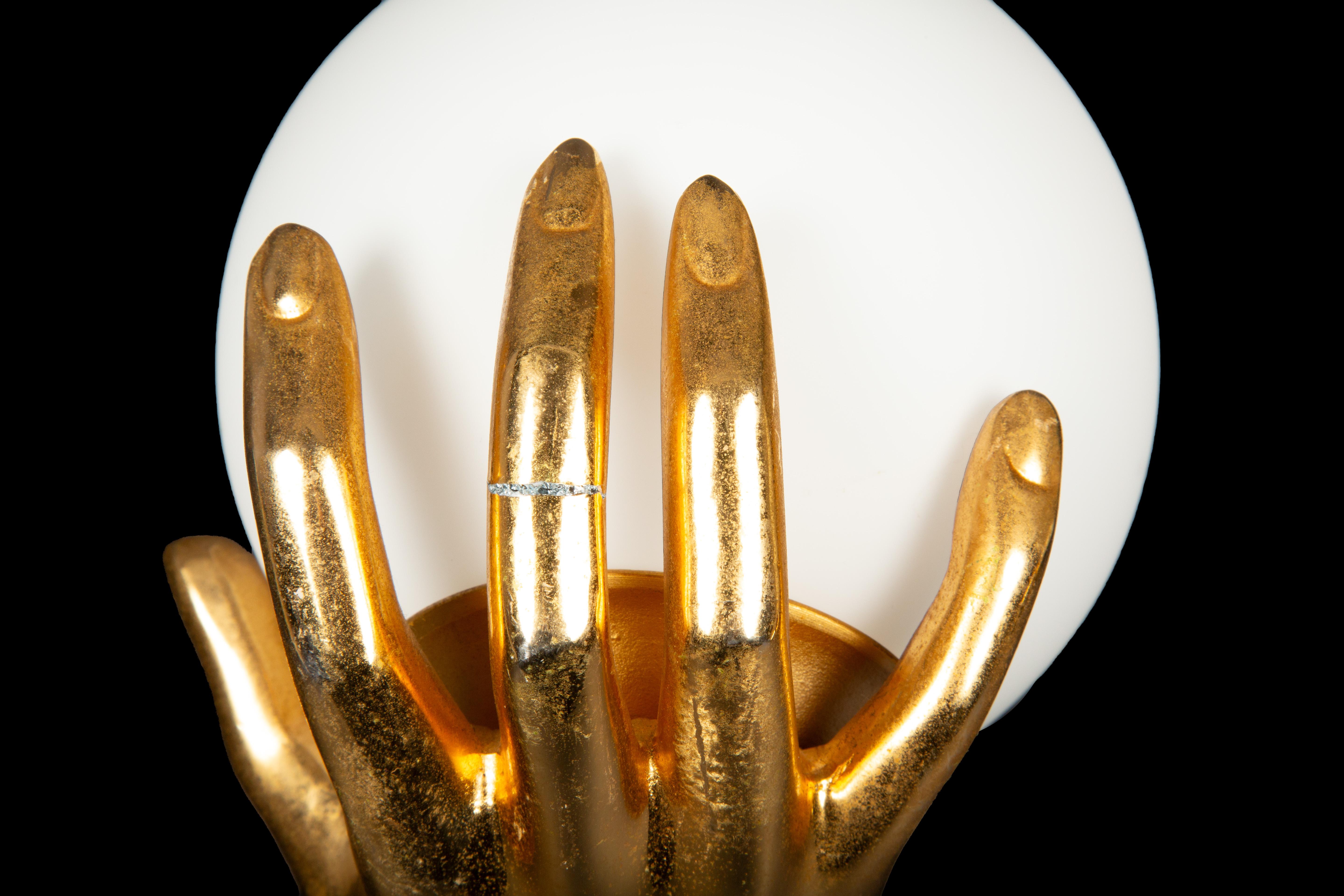 Late 20th Century Celestial Elegance: Maison Arlus Gilt Bronze Hand Sconces- 1970's For Sale