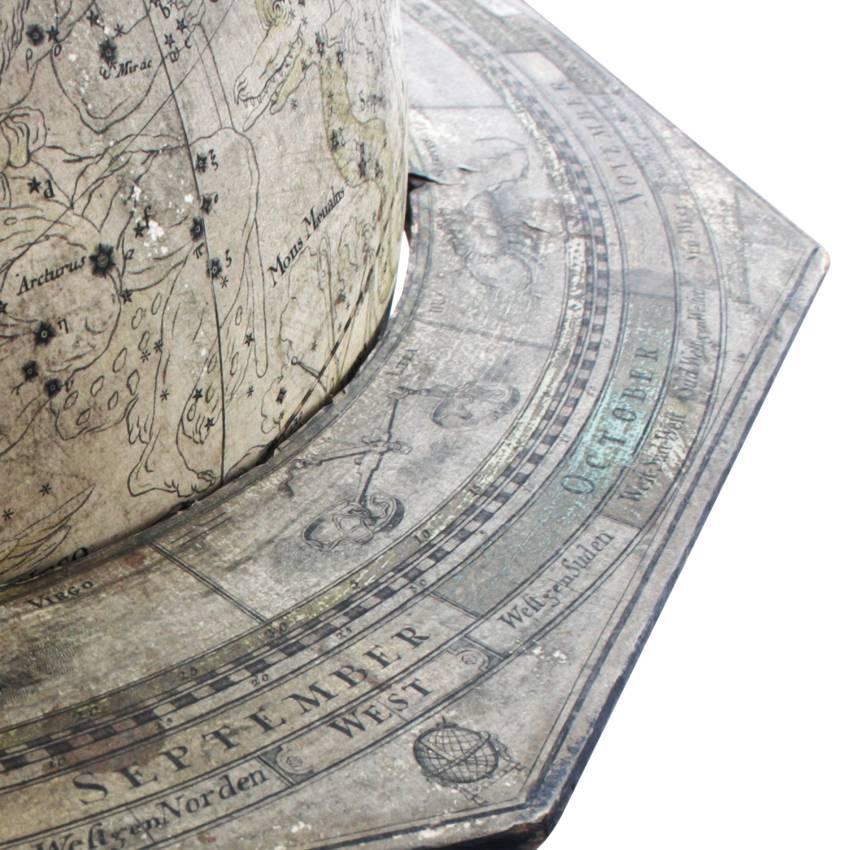 Wood Celestial Globe by Johann Georg Klinger, Nuremberg, Dated 1790