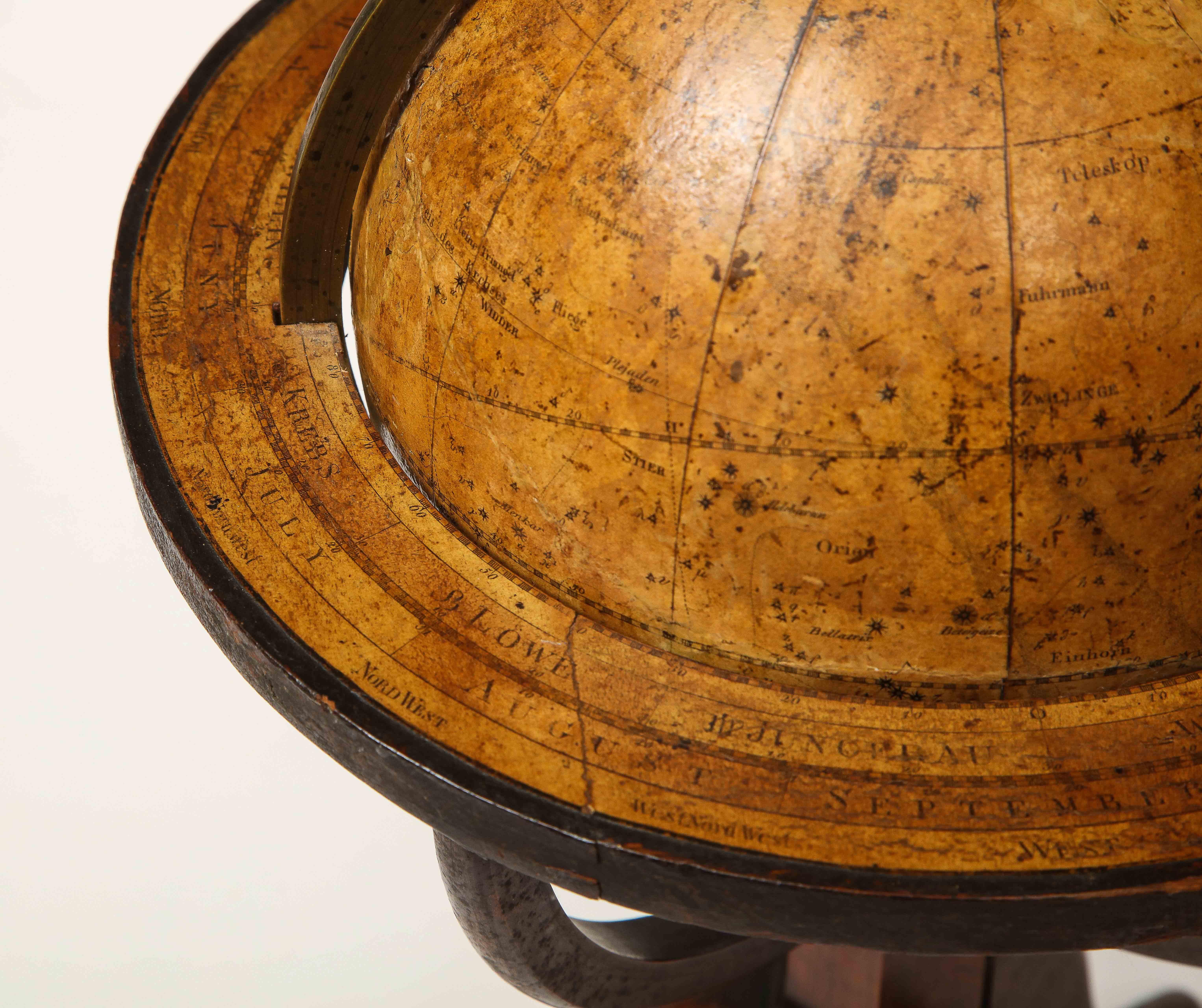 Celestial Globe by Schreiber, Leipzig, 1820 For Sale 4