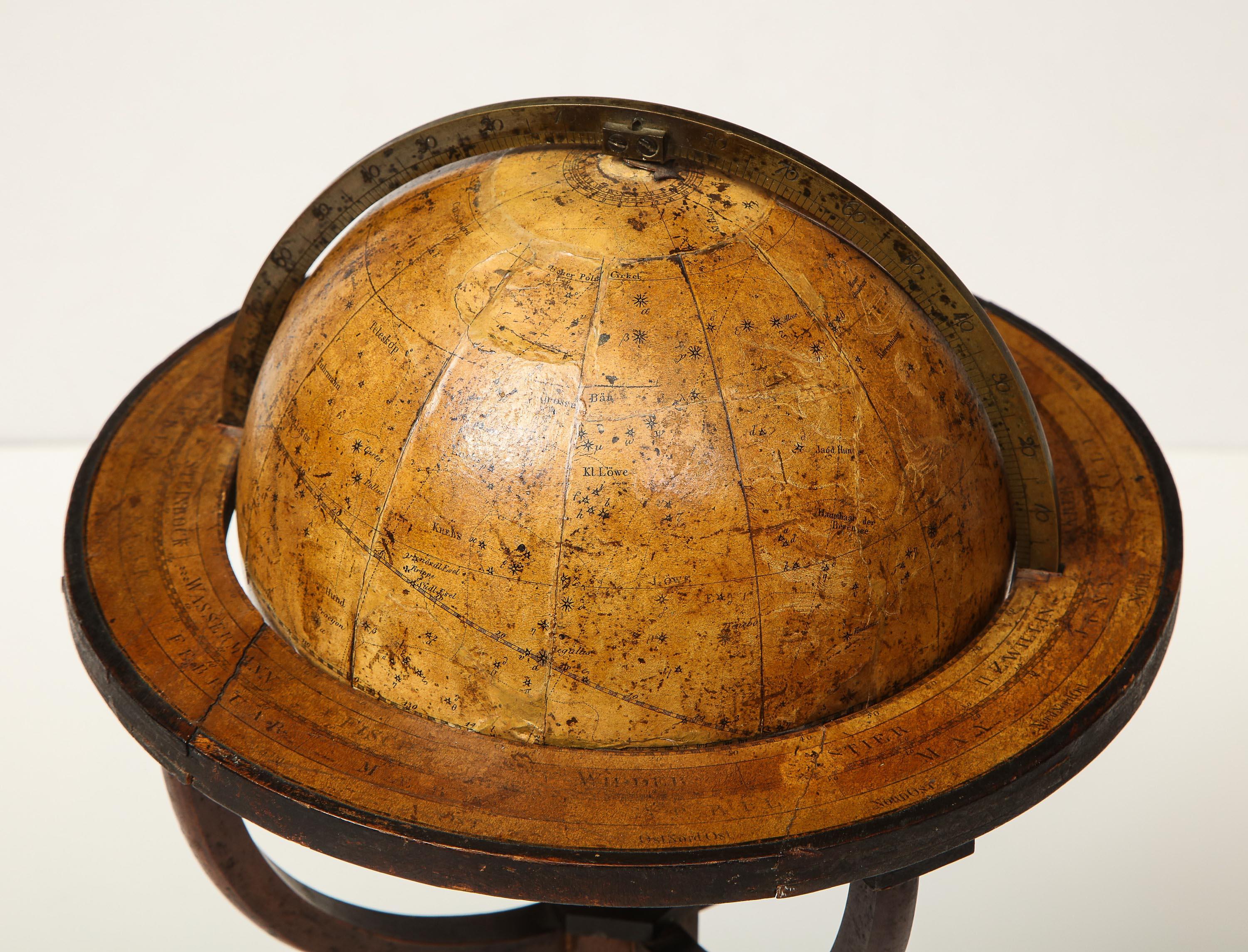 German Celestial Globe by Schreiber, Leipzig, 1820 For Sale