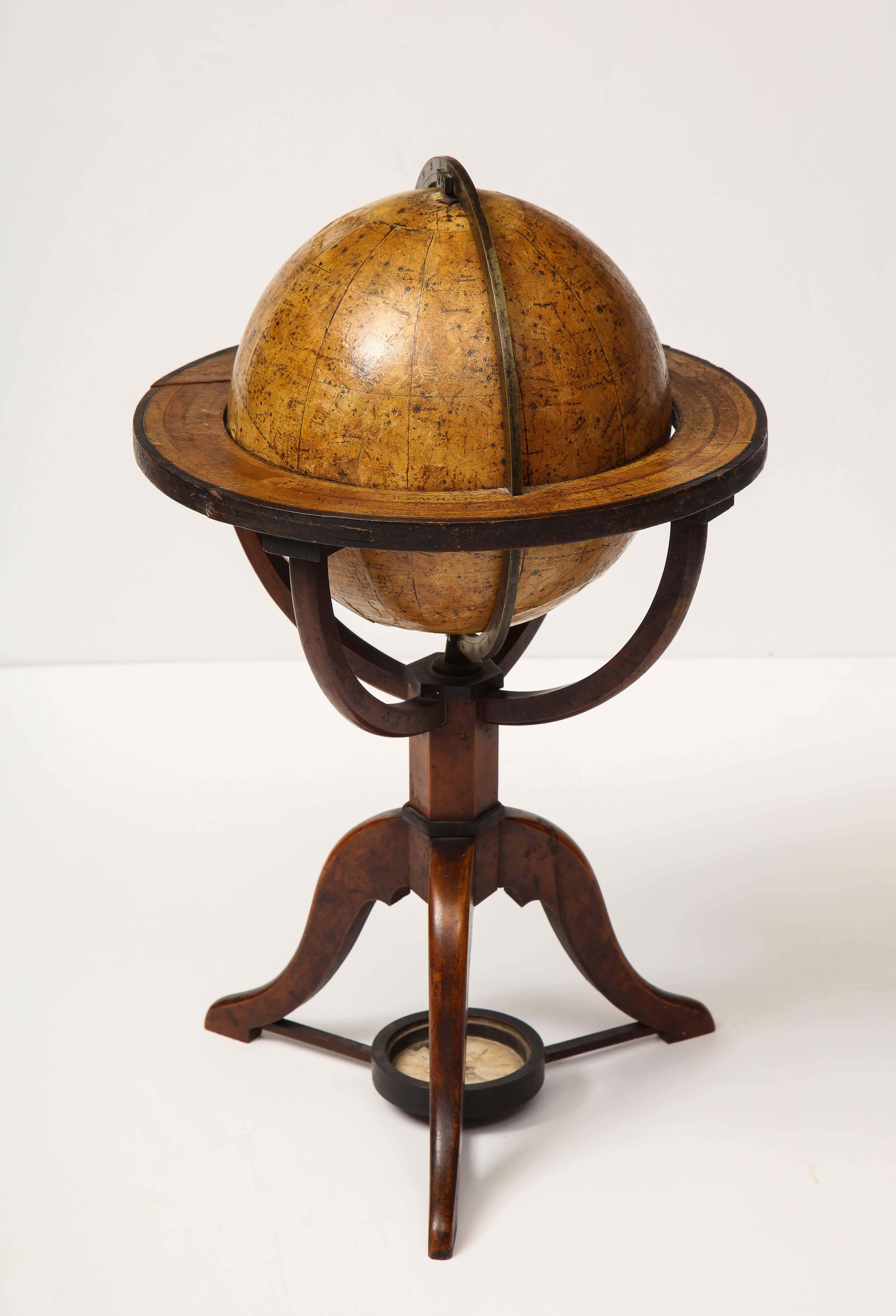 Celestial Globe by Schreiber, Leipzig, 1820 In Good Condition For Sale In New York, NY