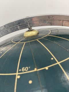 Celestial Globe Circa 1960 Eastern Germany Aluminum Case and Blue Green Paper