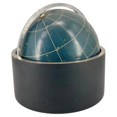 Celestial Globe Circa 1960 Eastern Germany Aluminum Case and Blue Green Paper