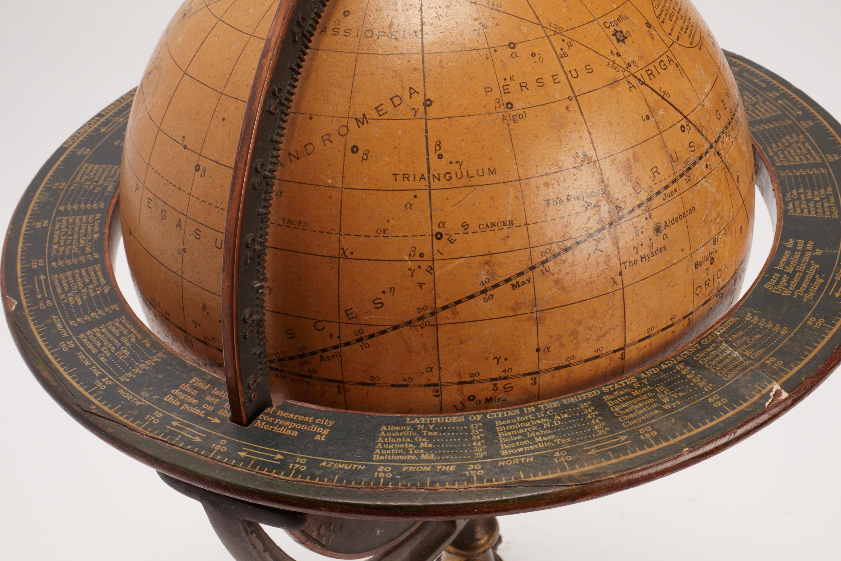 American Celestial Globe Con Tripode, USA, 1900