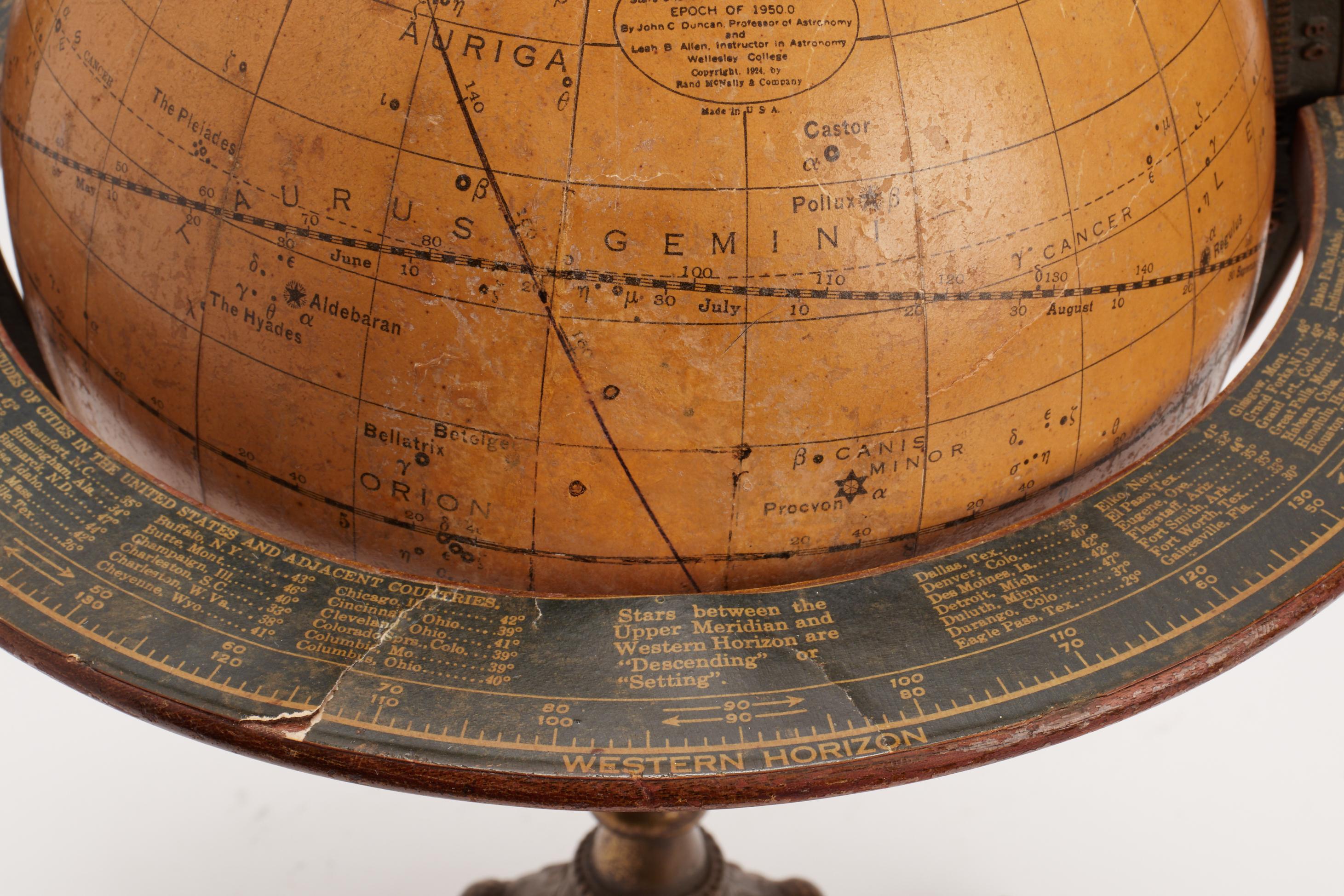 Celestial Globe Con Tripode, USA, 1900 1
