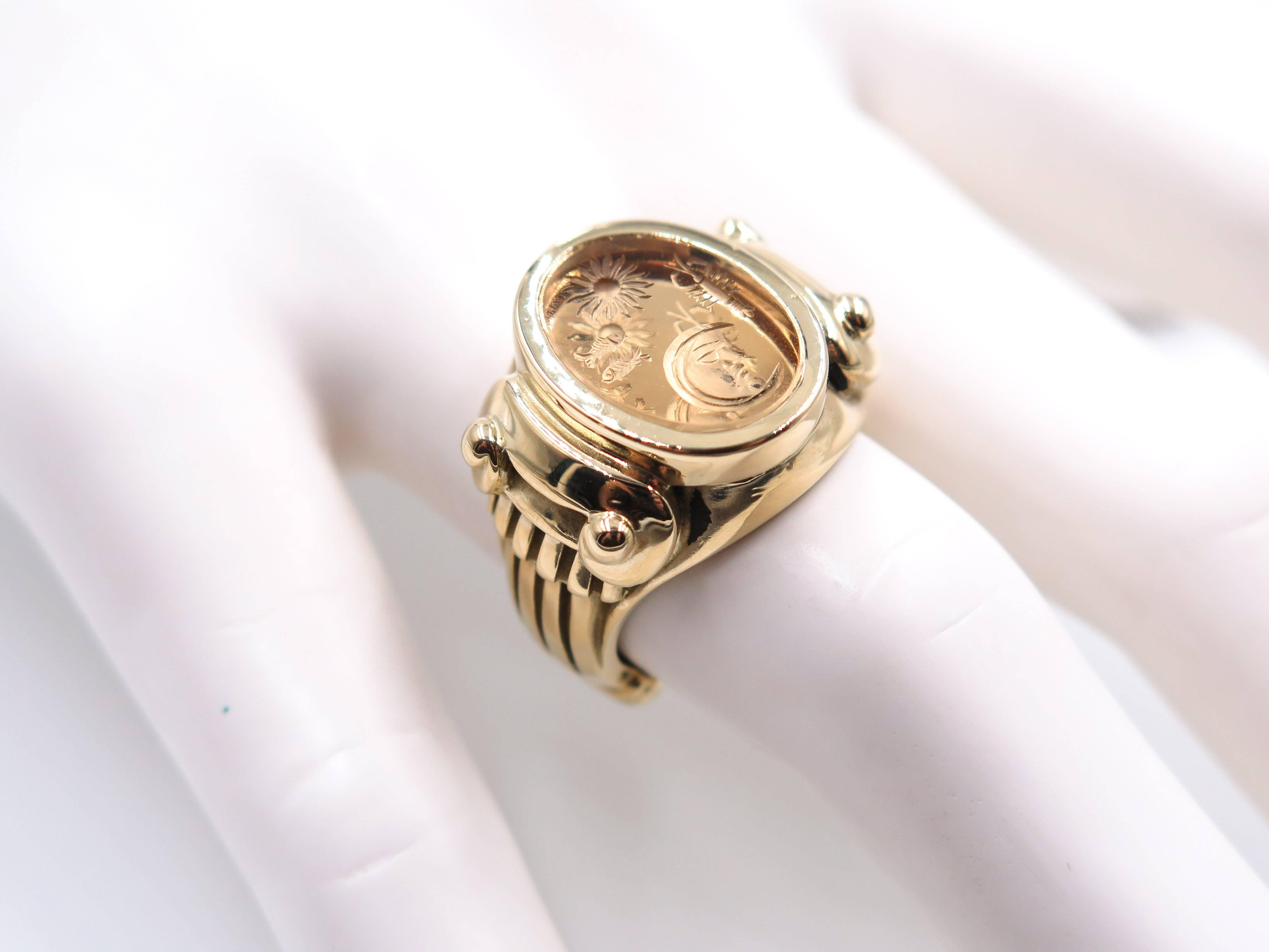 Celestial Horoscope Yellow Gold Ring by B. Kieselstein Cord 2