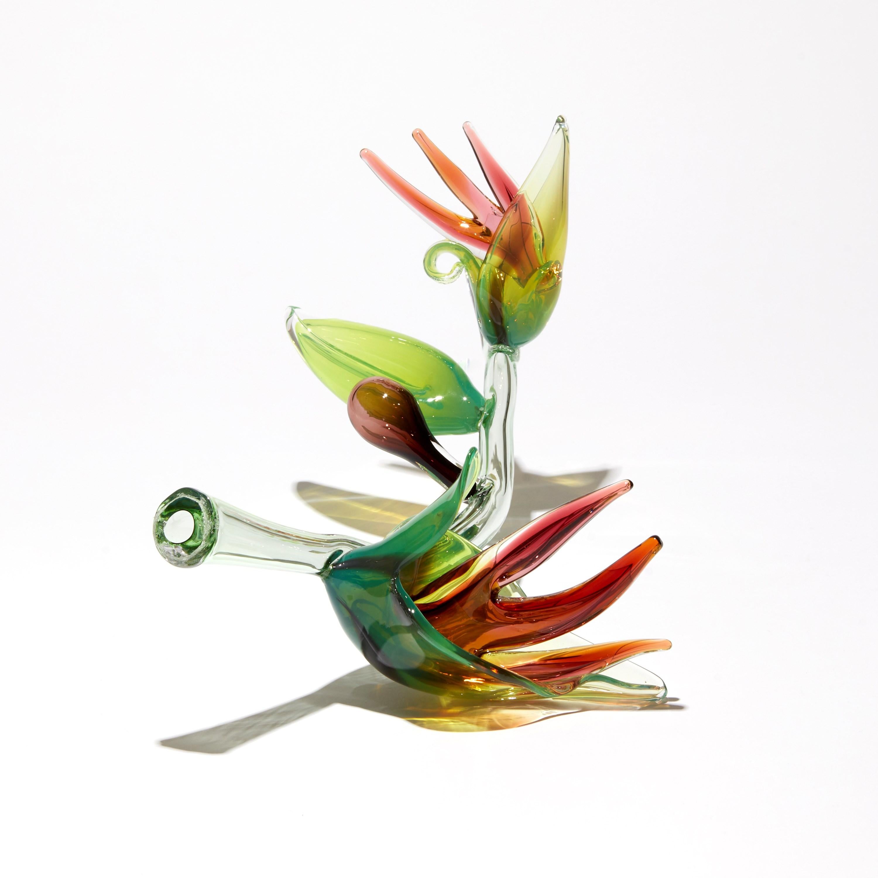 Celestial Hybrid, un'opera d'arte in vetro botanico verde e ambrato di Michèle Oberdieck in vendita 1