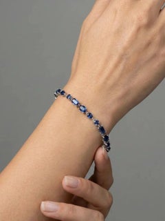 Celestial Mix-Cut Sapphire 14K (Custom) White Gold Bracelet