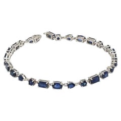 Celestial Mix-Cut Sapphire 14K (Custom) White Gold Bracelet