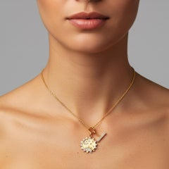 Celestial Moon 14K (or 18k upon request) Yellow Gold Star Charm Pendant Necklace