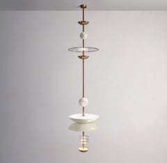 'Celestial Nomad' Handmade Lacquered Brass Floor to Ceiling Light