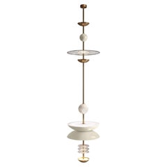 'Celestial Nomad' Handmade Lacquered Brass Floor to Ceiling Light