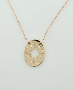 Celestial Pendant Diamond Necklace in Rose Gold