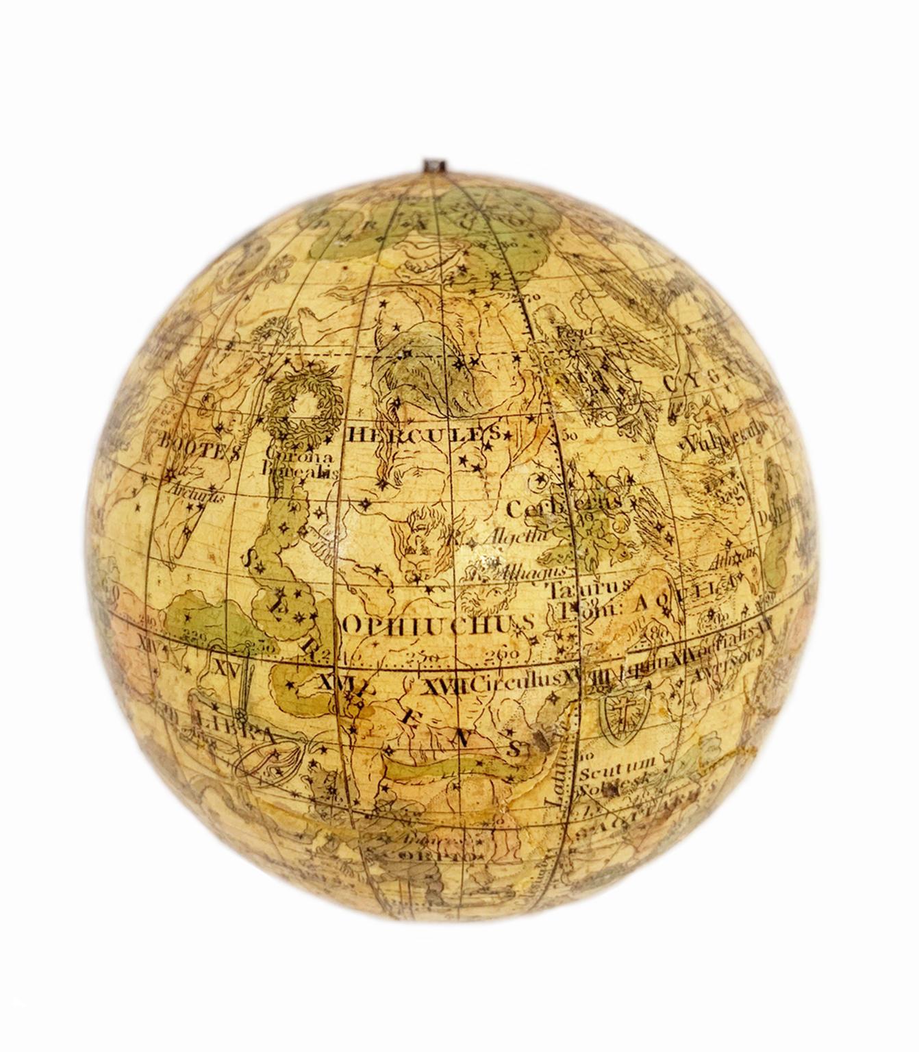 Engraved Celestial Pocket Globe by Newton London, 1860 Circa